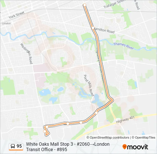95 Bus Line Map