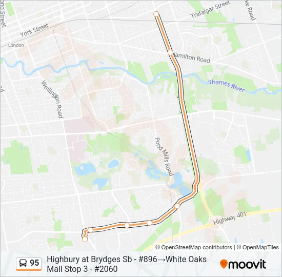 95 Bus Line Map