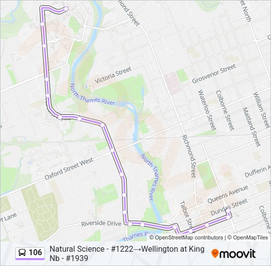 106 bus Line Map