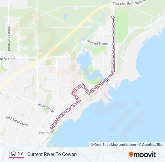 Plan de la ligne 17 de bus