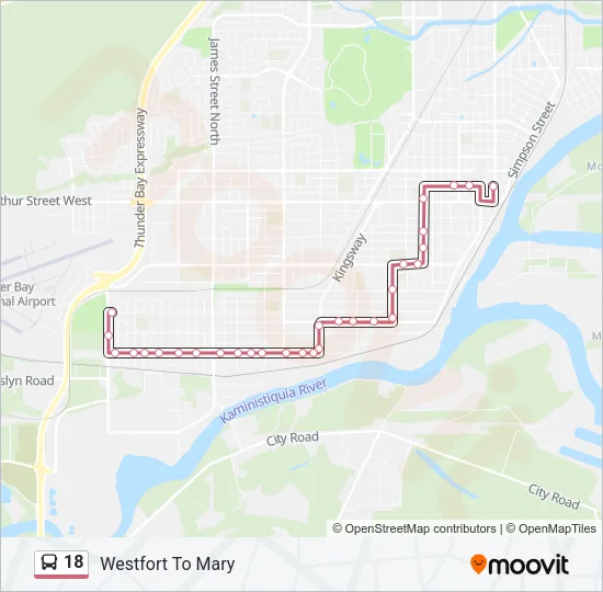 18 Bus Line Map