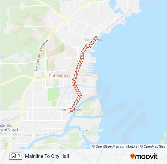 1 Bus Line Map