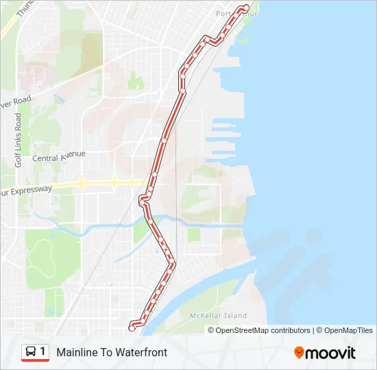 1 Bus Line Map