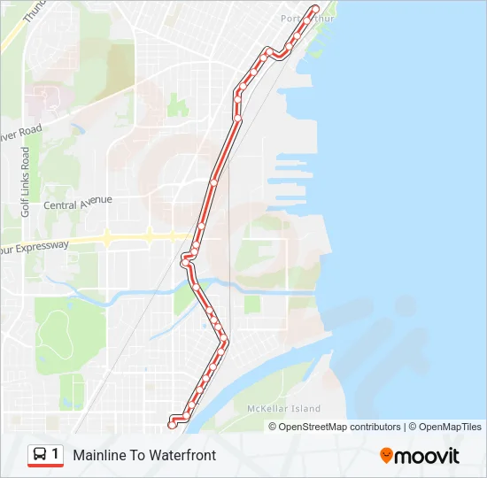 1 Bus Line Map