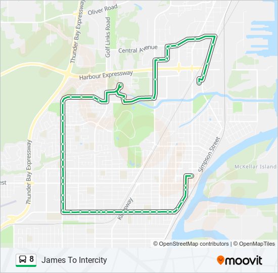 Plan de la ligne 8 de bus