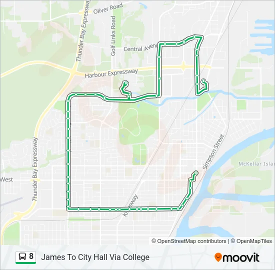 8 Bus Line Map
