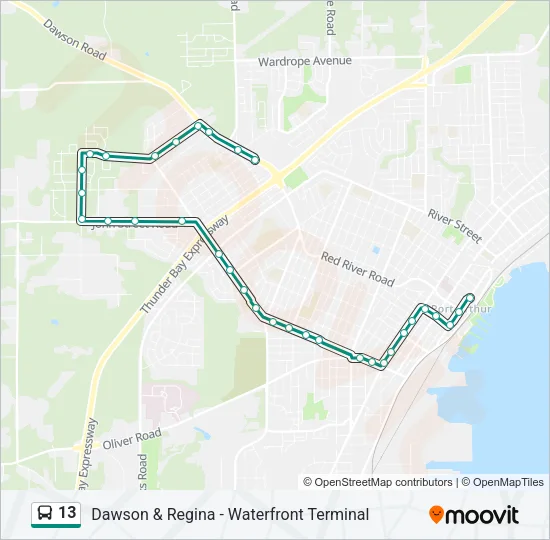 13 Bus Line Map