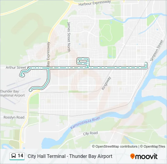 14 Bus Line Map