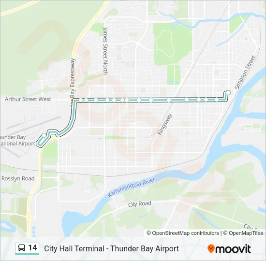 14 Bus Line Map