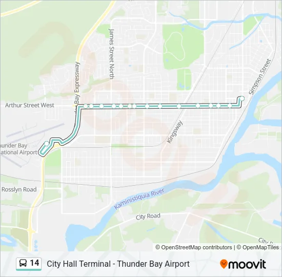 14 Bus Line Map