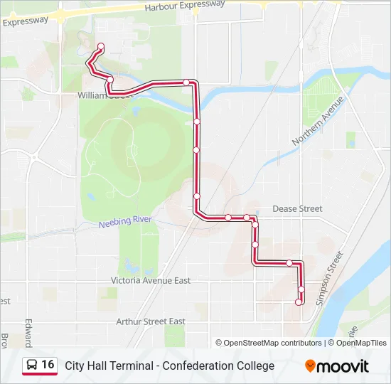 16 Bus Line Map