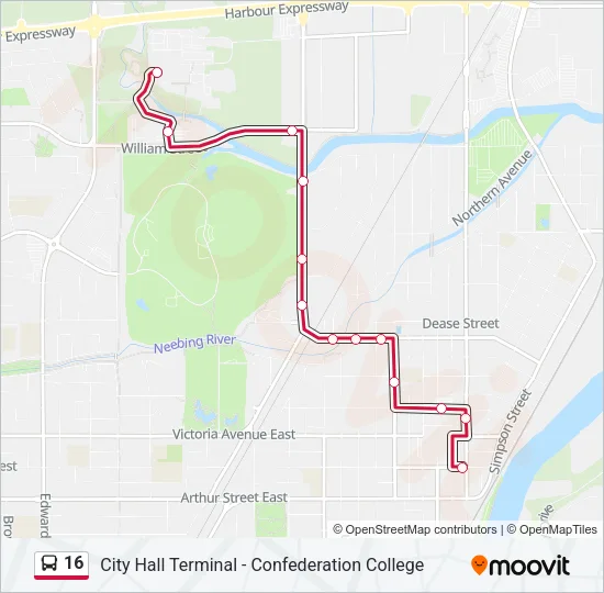 16 Bus Line Map