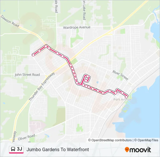 3J Bus Line Map
