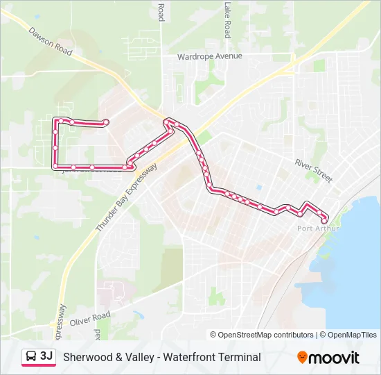 3J Bus Line Map