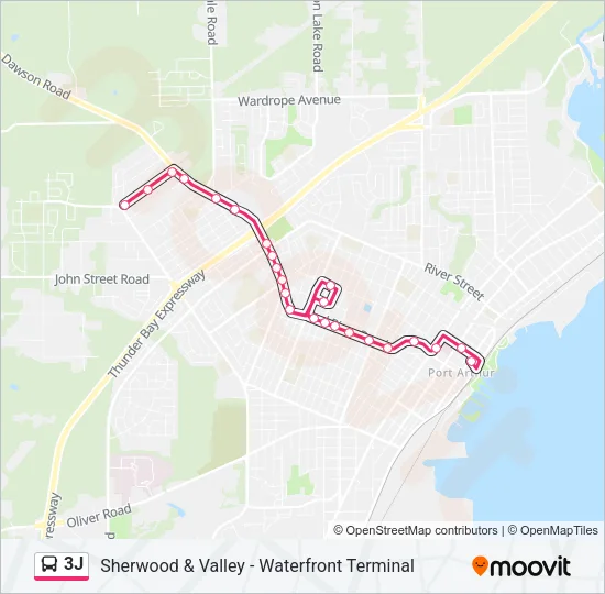 3J Bus Line Map