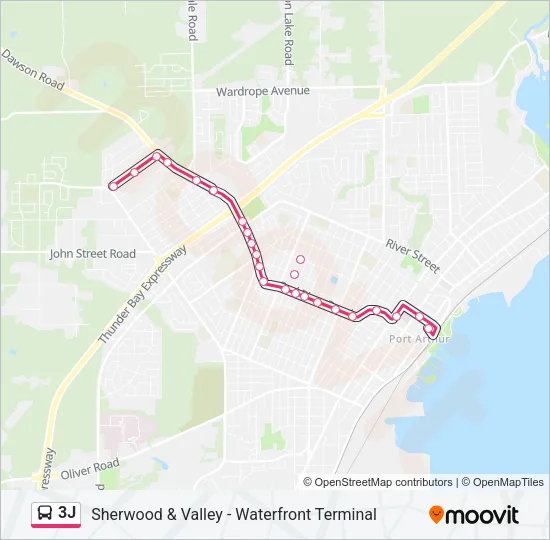 3J Bus Line Map