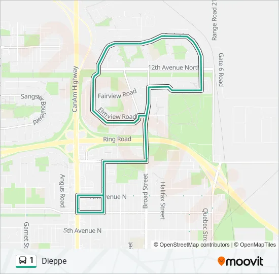 1 Bus Line Map