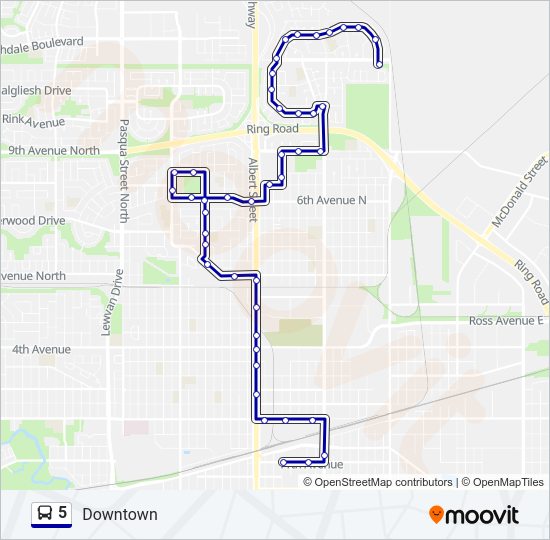 5 Bus Line Map