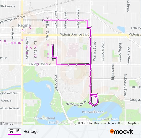 Plan de la ligne 15 de bus