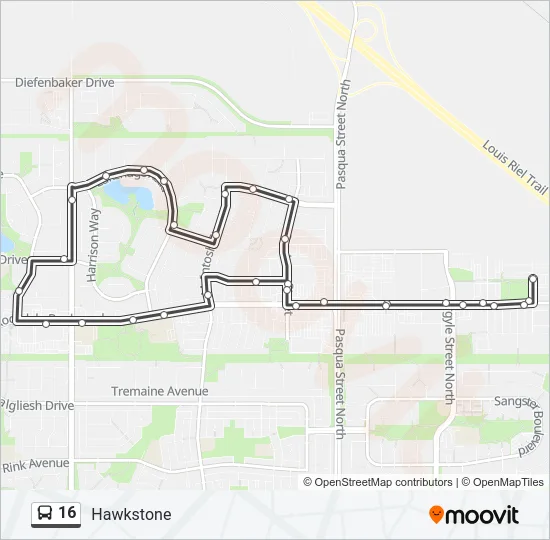 16 Bus Line Map