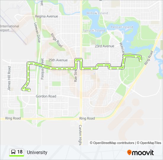 18 bus Line Map