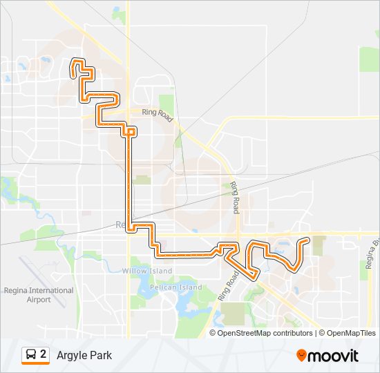 Plan de la ligne 2 de bus