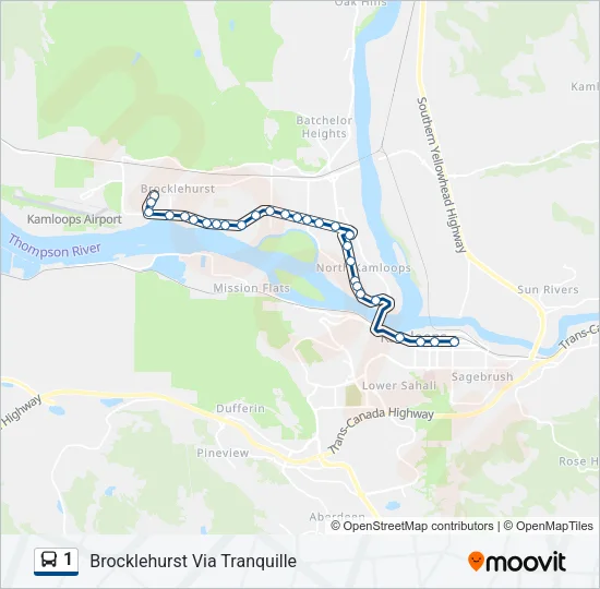Plan de la ligne 1 de bus
