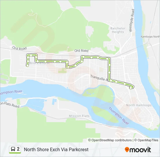 Plan de la ligne 2 de bus
