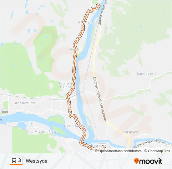 Plan de la ligne 3 de bus