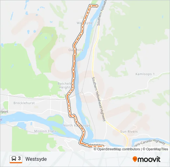 Plan de la ligne 3 de bus