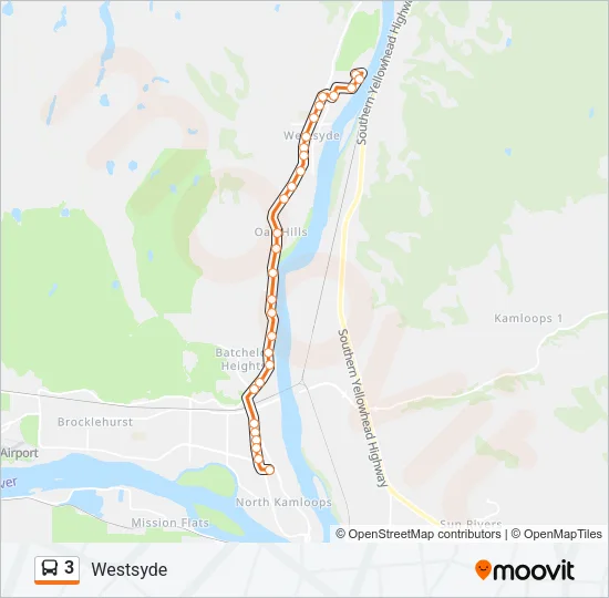 Plan de la ligne 3 de bus
