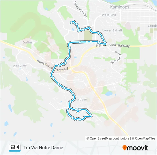 Plan de la ligne 4 de bus