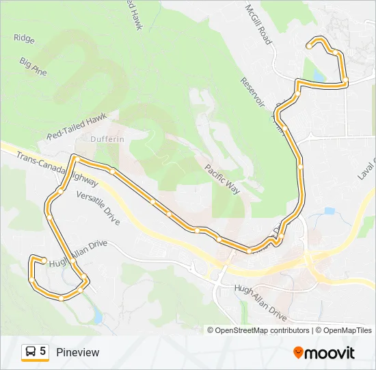 Plan de la ligne 5 de bus