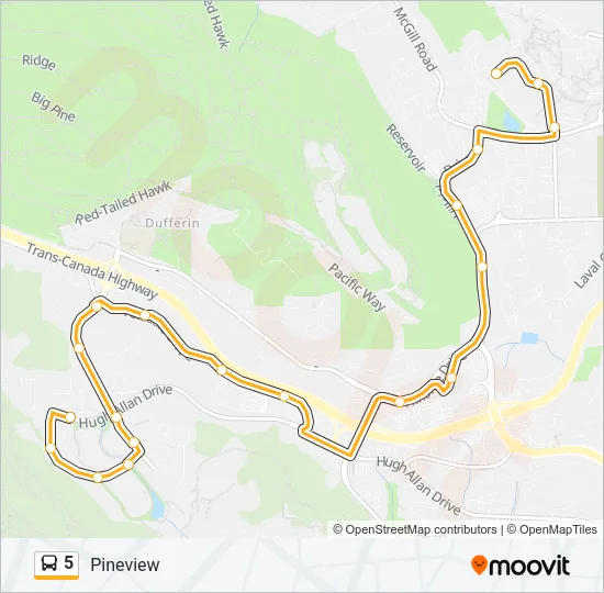 Plan de la ligne 5 de bus