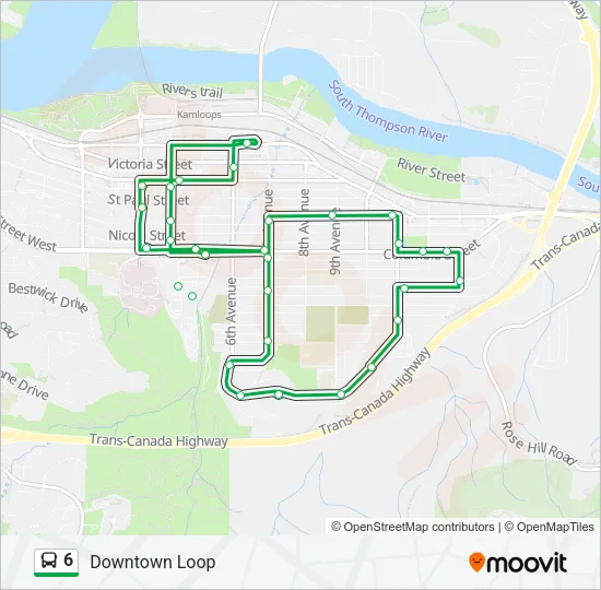 Plan de la ligne 6 de bus