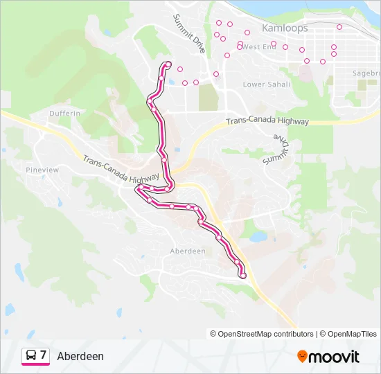 Plan de la ligne 7 de bus