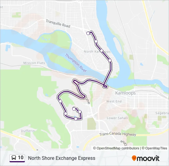 Plan de la ligne 10 de bus