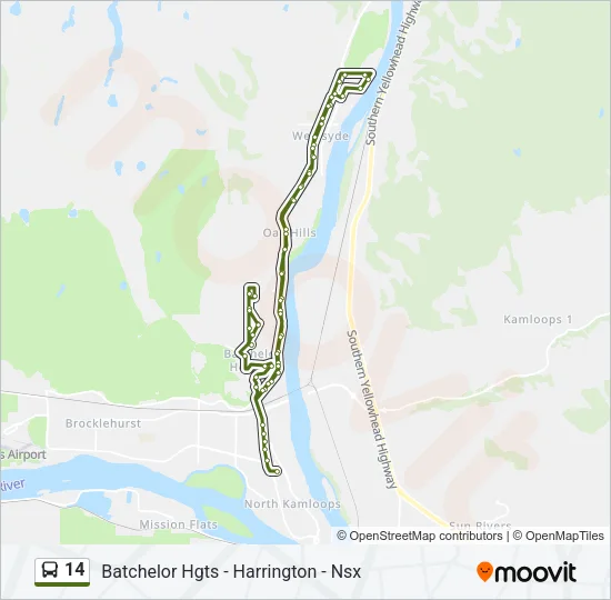 14 Bus Line Map