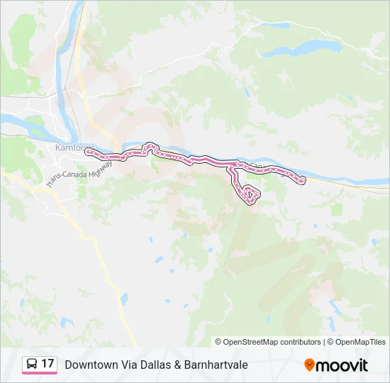 Plan de la ligne 17 de bus