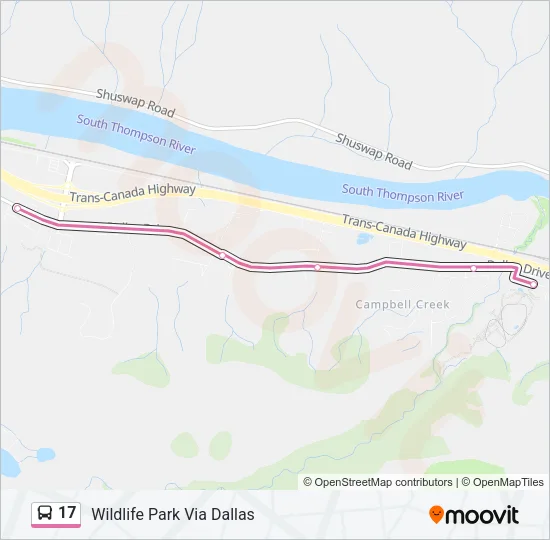 Plan de la ligne 17 de bus