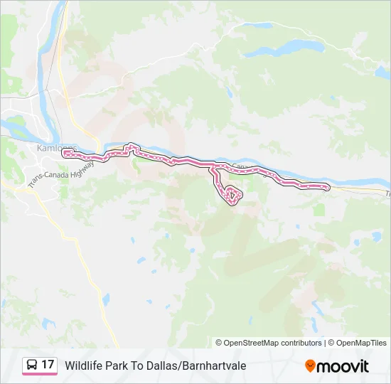 Plan de la ligne 17 de bus