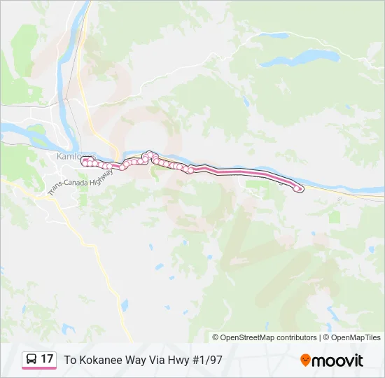 Plan de la ligne 17 de bus