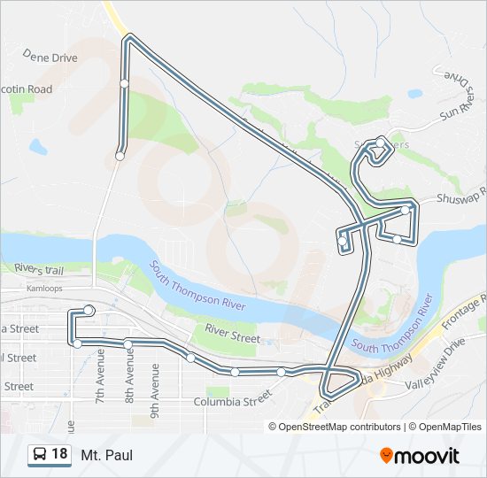 18 Bus Line Map