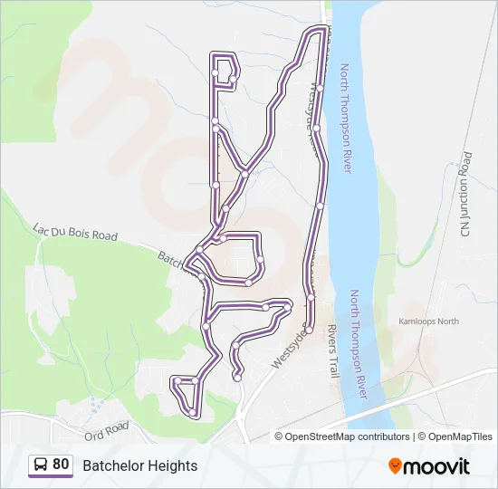 Plan de la ligne 80 de bus
