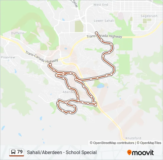Plan de la ligne 79 de bus