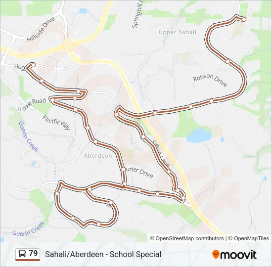 Plan de la ligne 79 de bus