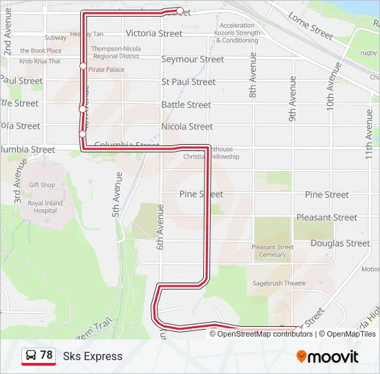 Plan de la ligne 78 de bus
