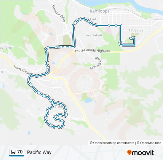 Plan de la ligne 70 de bus
