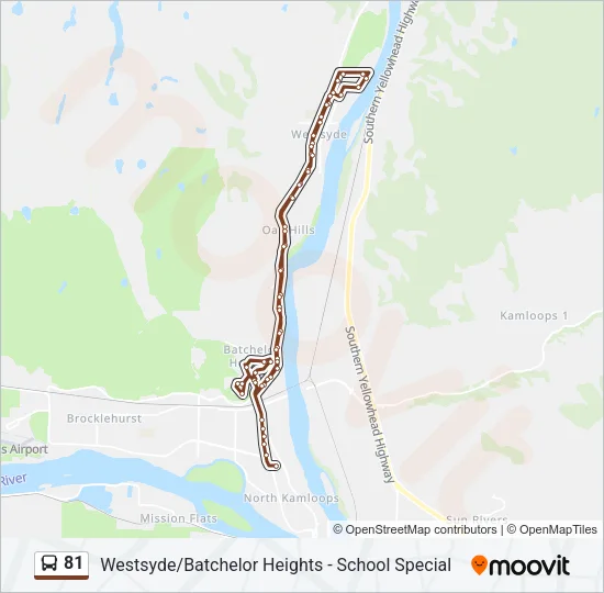 Plan de la ligne 81 de bus