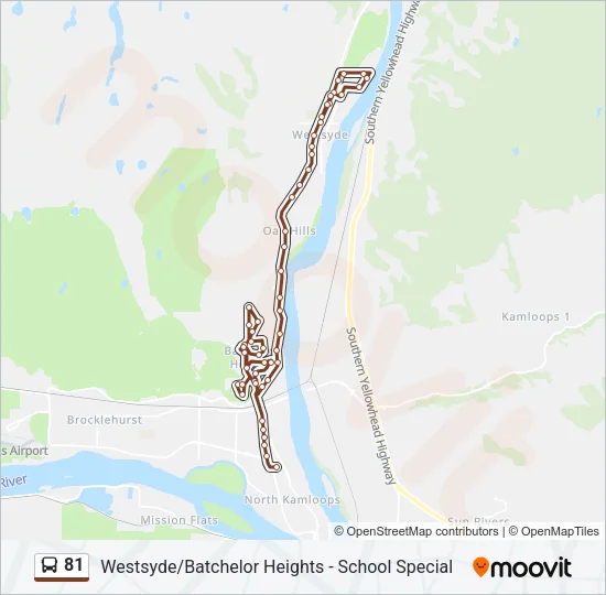Plan de la ligne 81 de bus